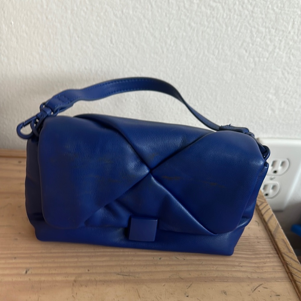 Blue Leather Handbag